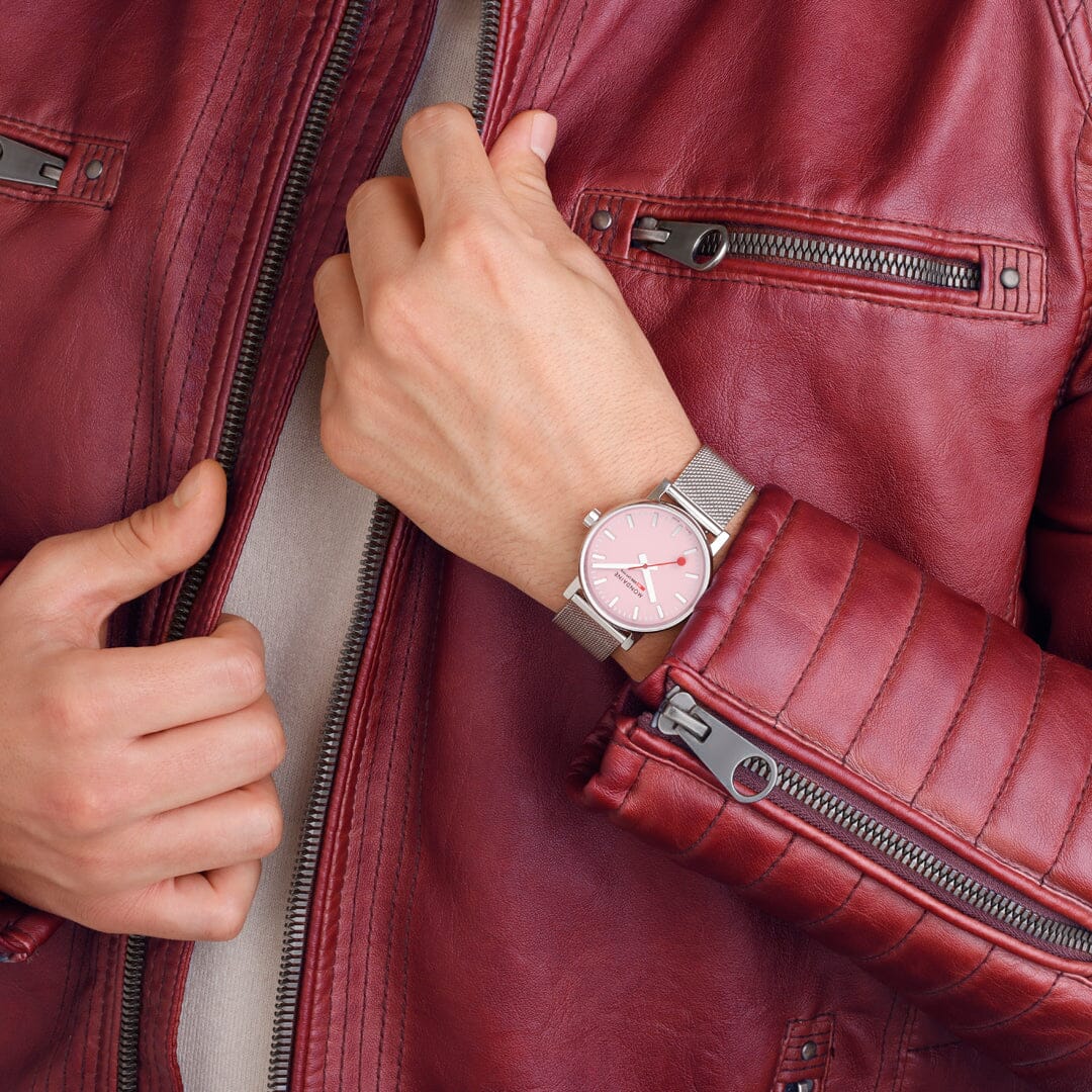 Mondaine Official Swiss Railways Evo2 35mm Sunrise Pink Watch Watches Mondaine 