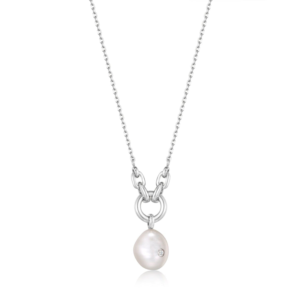 Ania Haie Silver Pearl Sparkle Pendant Necklace Necklaces Ania Haie 