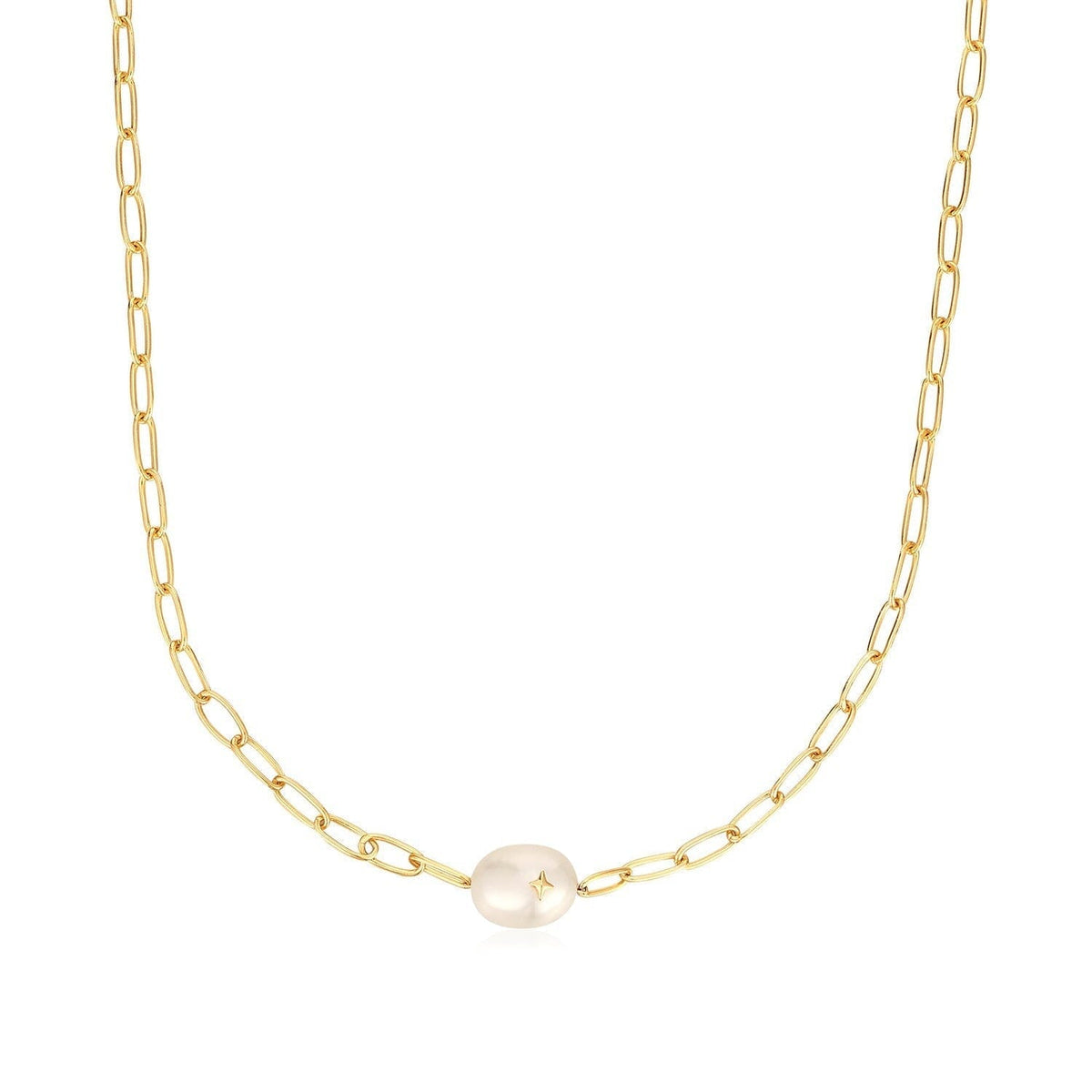Ania Haie Gold Pearl Sparkle Chunky Chain Necklace Necklaces Ania Haie 