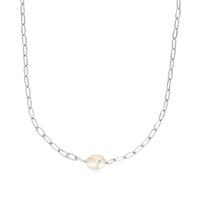 Ania Haie Silver Pearl Sparkle Chunky Chain Necklace Necklaces Ania Haie 