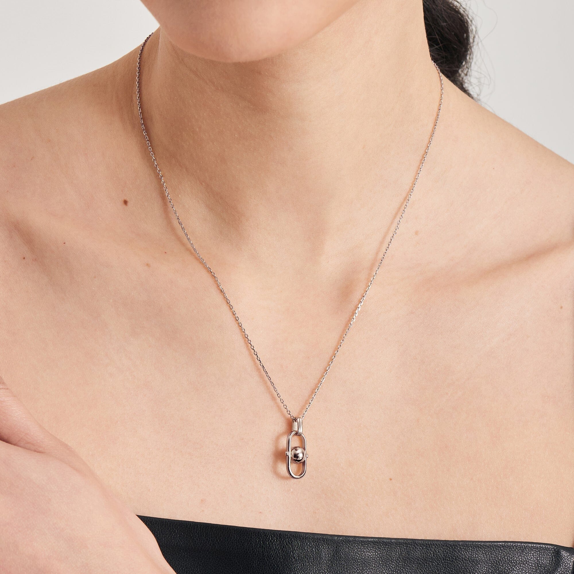 Ania Haie Silver Orb Link Drop Pendant Necklace Necklaces Ania Haie 