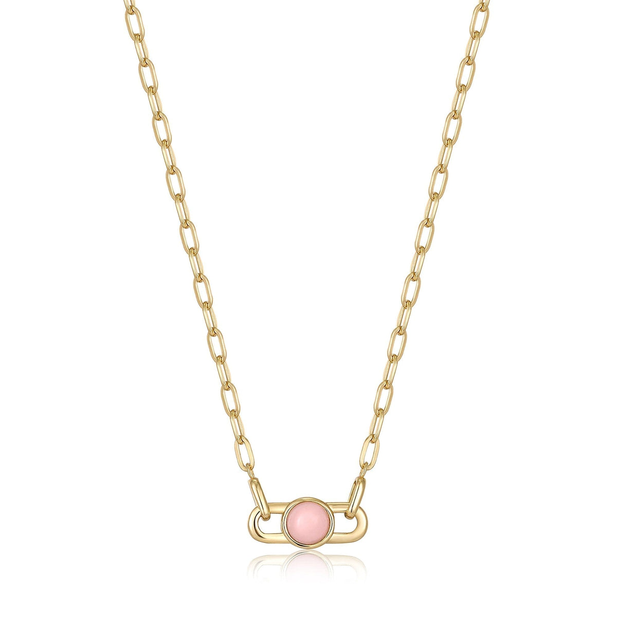 Ania Haie Gold Orb Rose Quartz Link Necklace Necklaces Ania Haie 