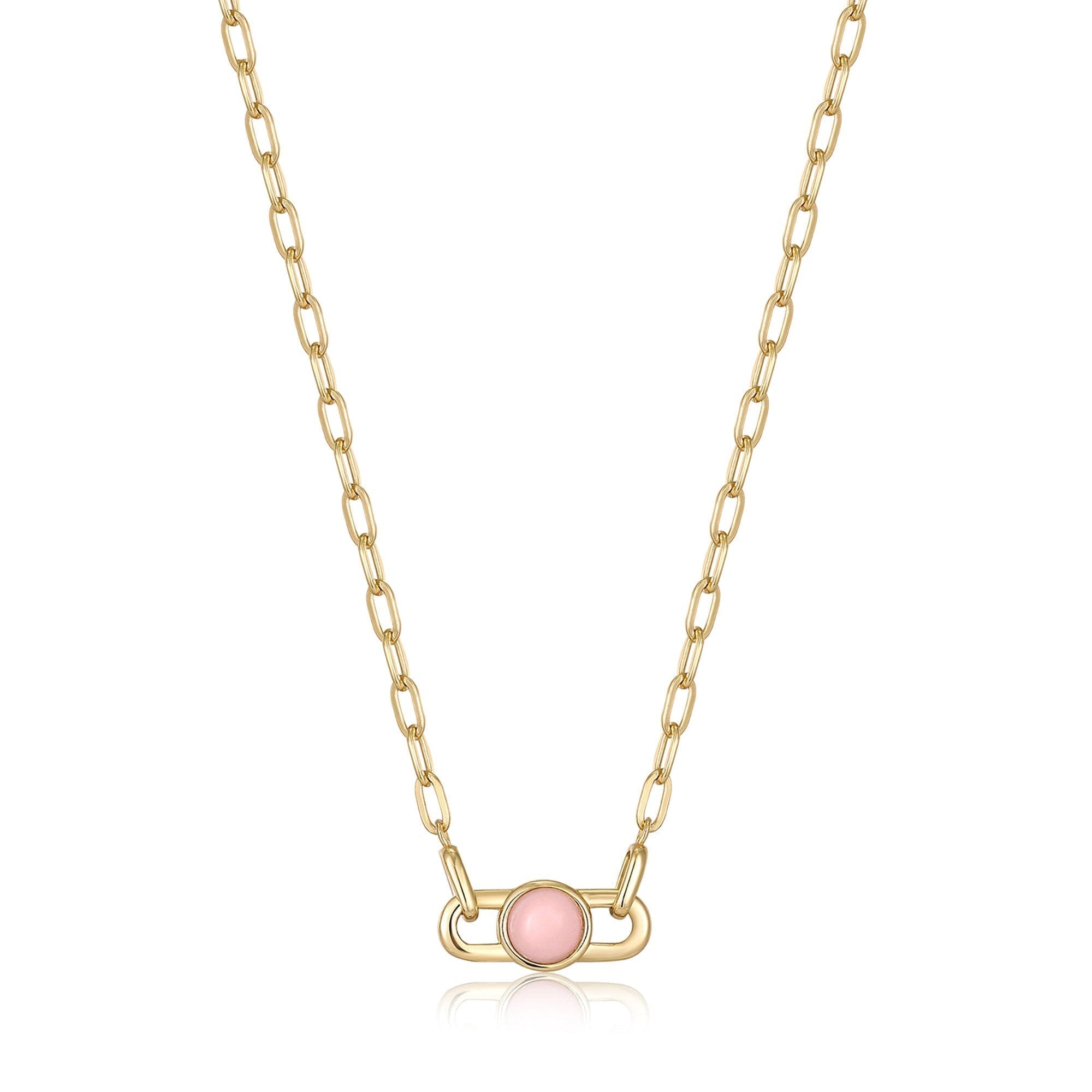 Ania Haie Gold Orb Rose Quartz Link Necklace Necklaces Ania Haie 