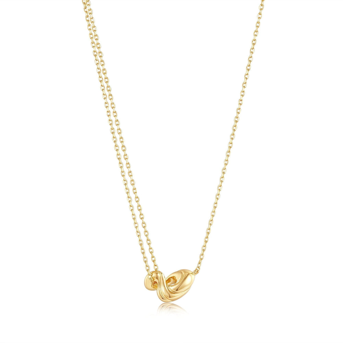 Ania Haie Gold Twisted Wave Mini Pendant Necklace Necklaces Ania Haie 