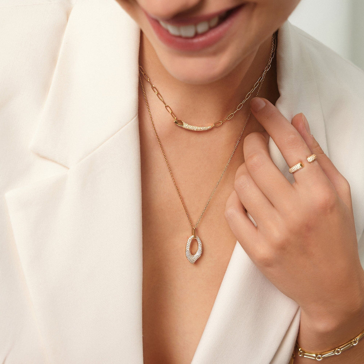 Ania Haie Gold Pave Arrow Pendant Necklace Necklaces Ania Haie 