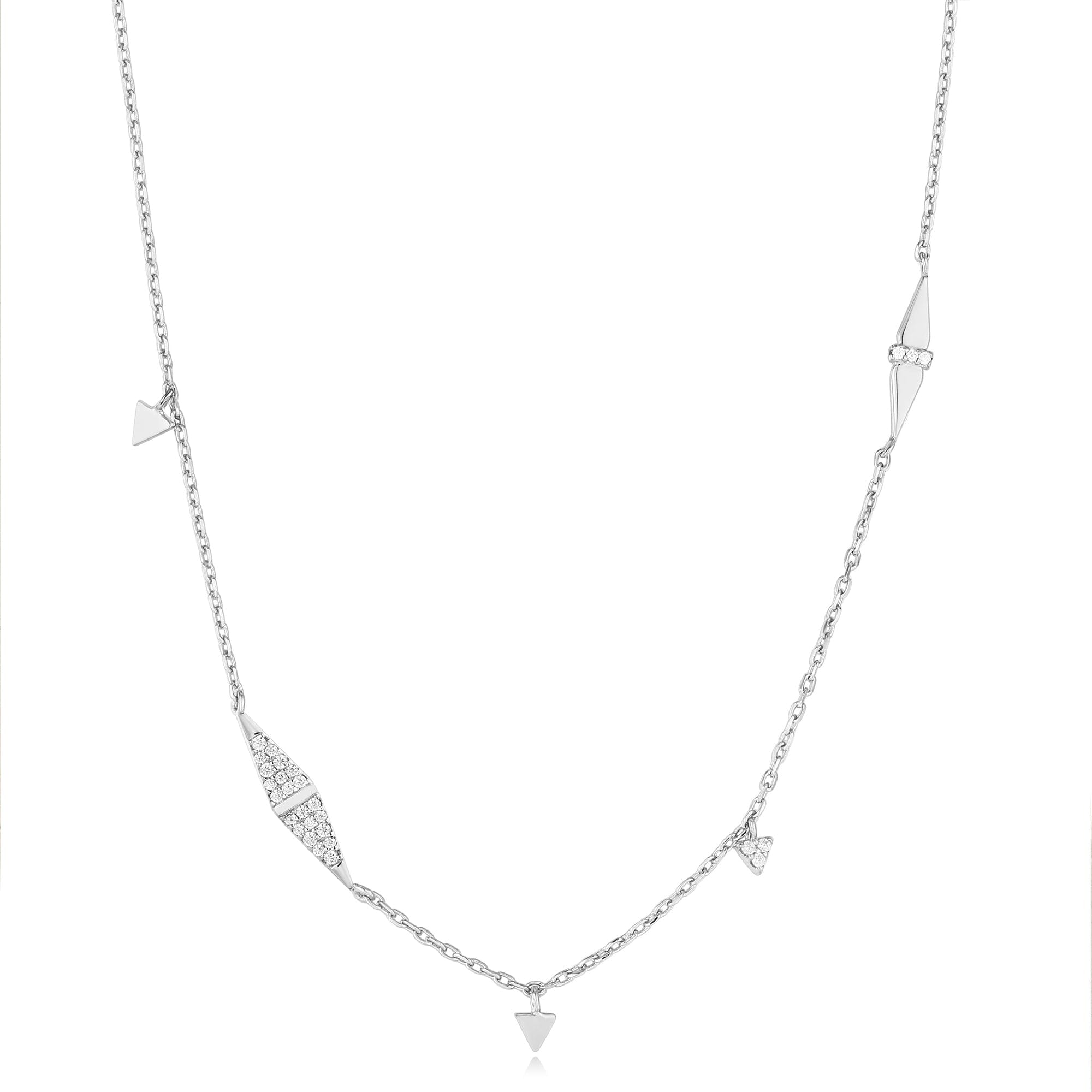 Ania Haie Silver Geometric Sparkle Chain Necklaces Necklaces Ania Haie 