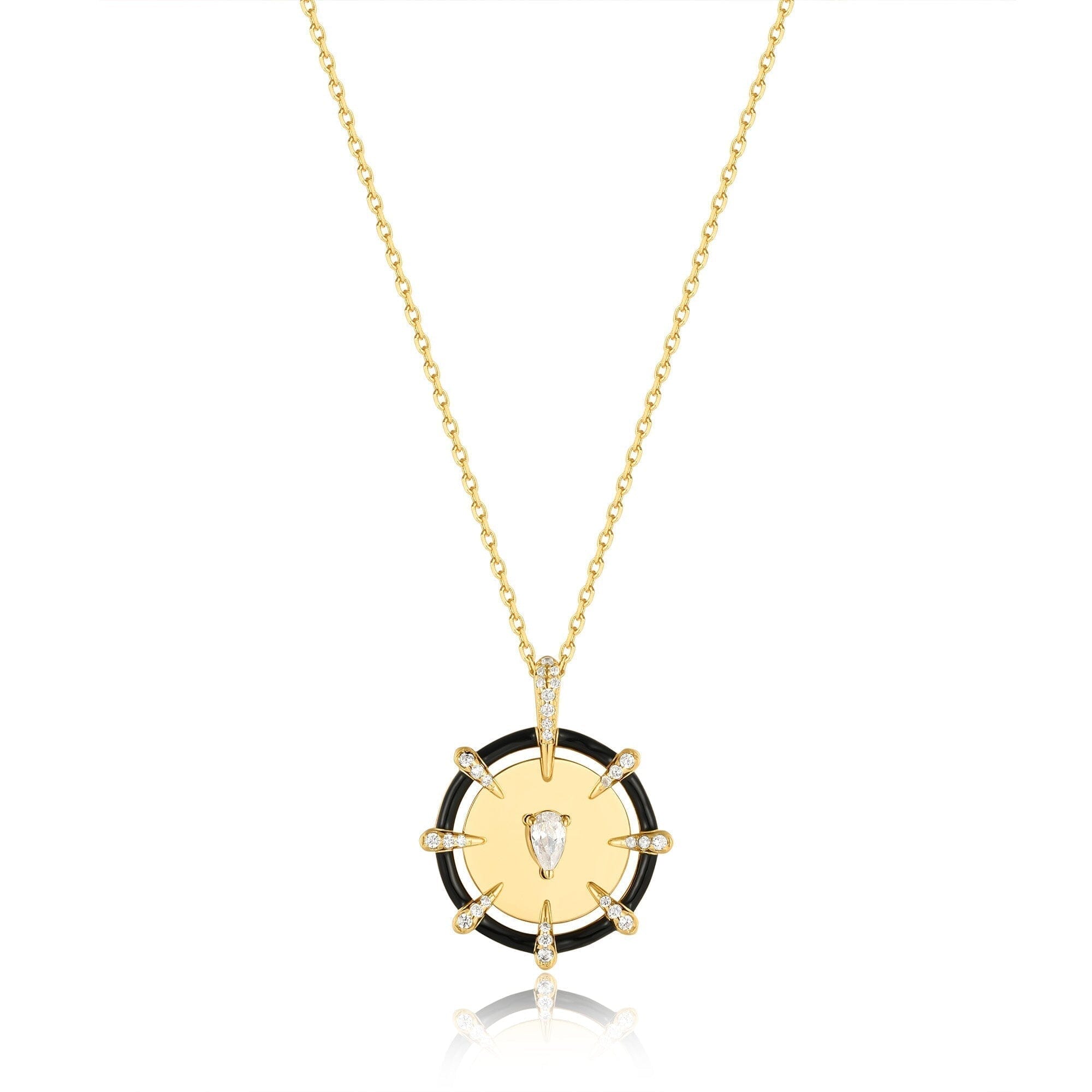 Ania Haie Gold Sparkle Point Medallion Necklaces Necklaces Ania Haie 