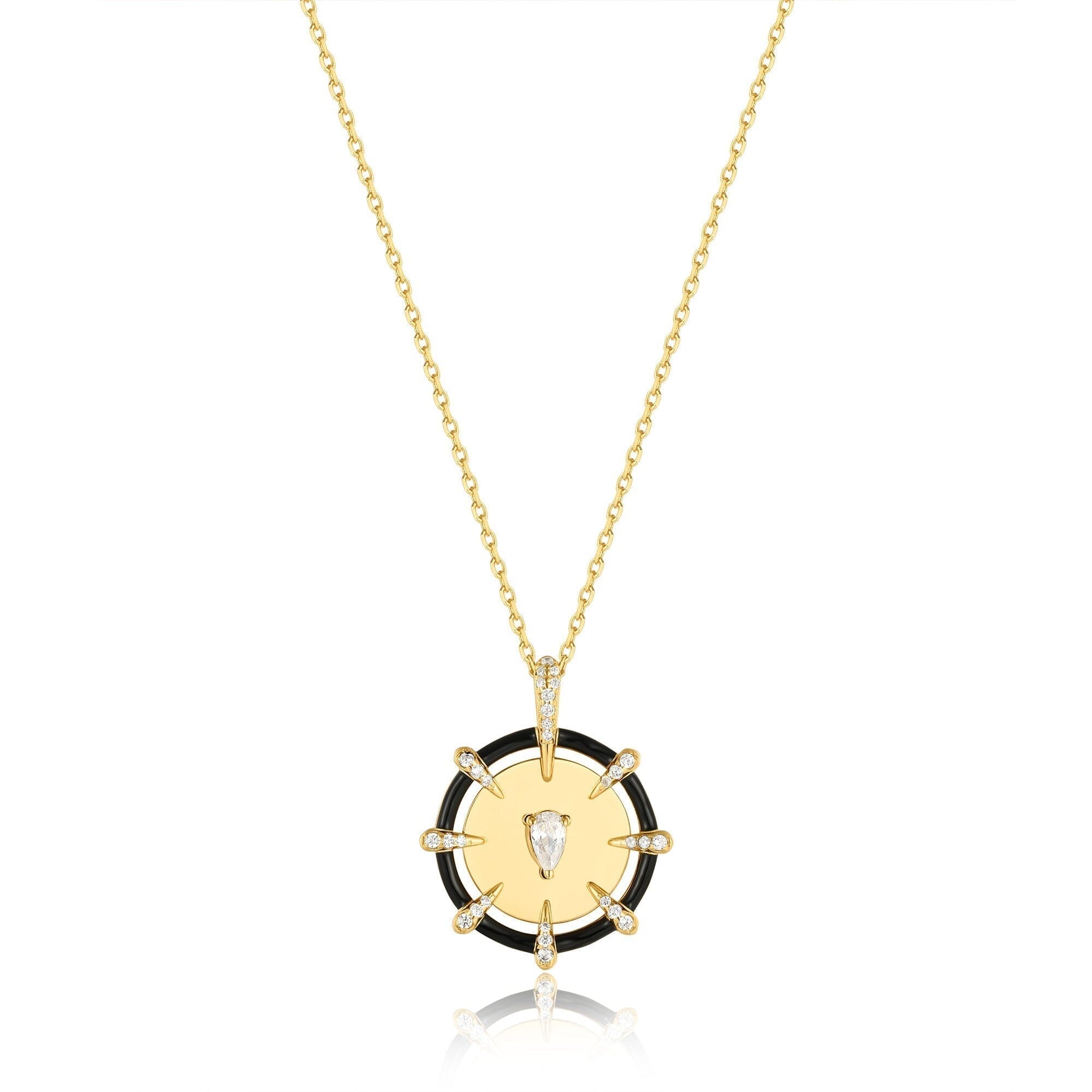 Ania Haie Gold Sparkle Point Medallion Necklaces Necklaces Ania Haie 