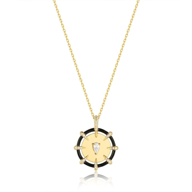 Ania Haie Gold Sparkle Point Medallion Necklaces Necklaces Ania Haie 