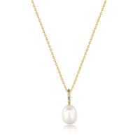 Ania Haie Gold Gem Pearl Drop Pendant Necklaces Necklaces Ania Haie 