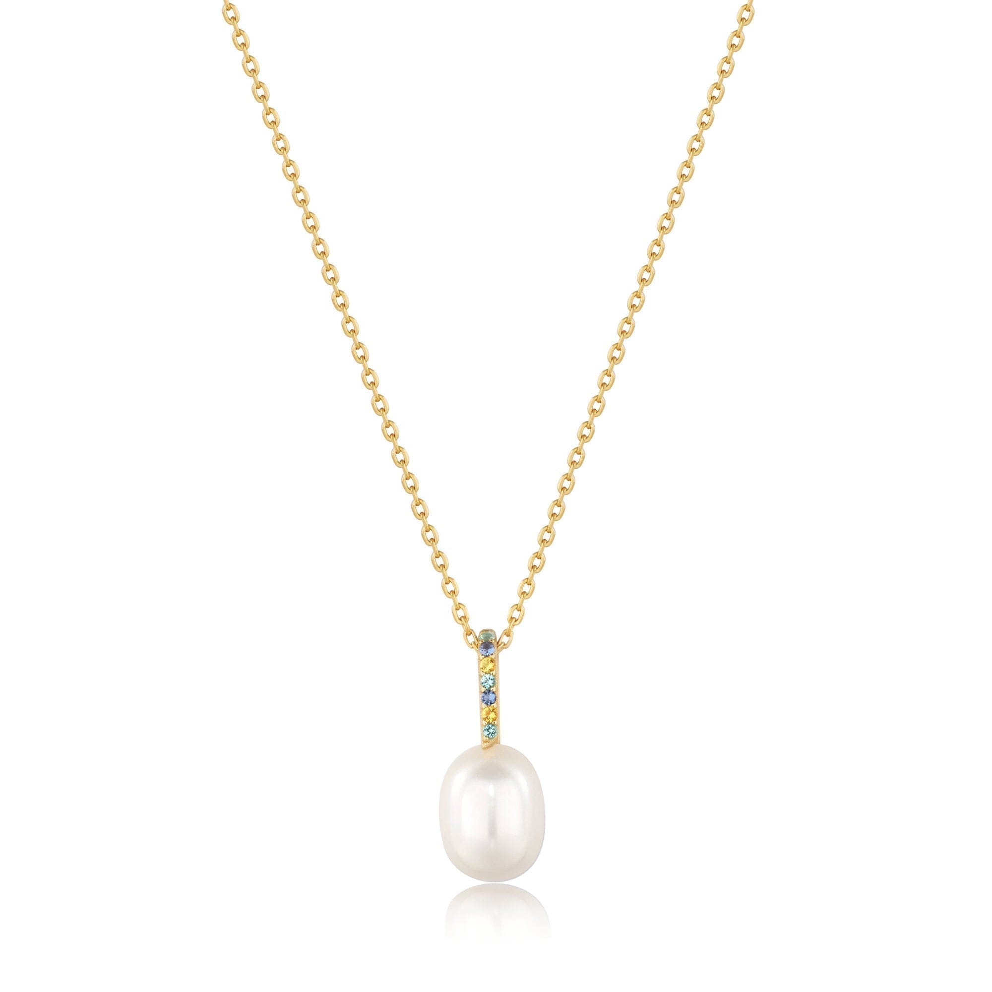 Ania Haie Gold Gem Pearl Drop Pendant Necklaces Necklaces Ania Haie 