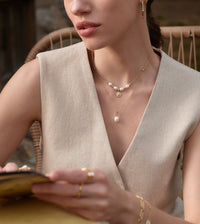 Ania Haie Gold Pearl Star Pendant Necklaces Necklaces Ania Haie 