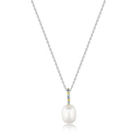 Ania Haie Silver Gem Pearl Drop Pendant Necklaces Necklaces Ania Haie 