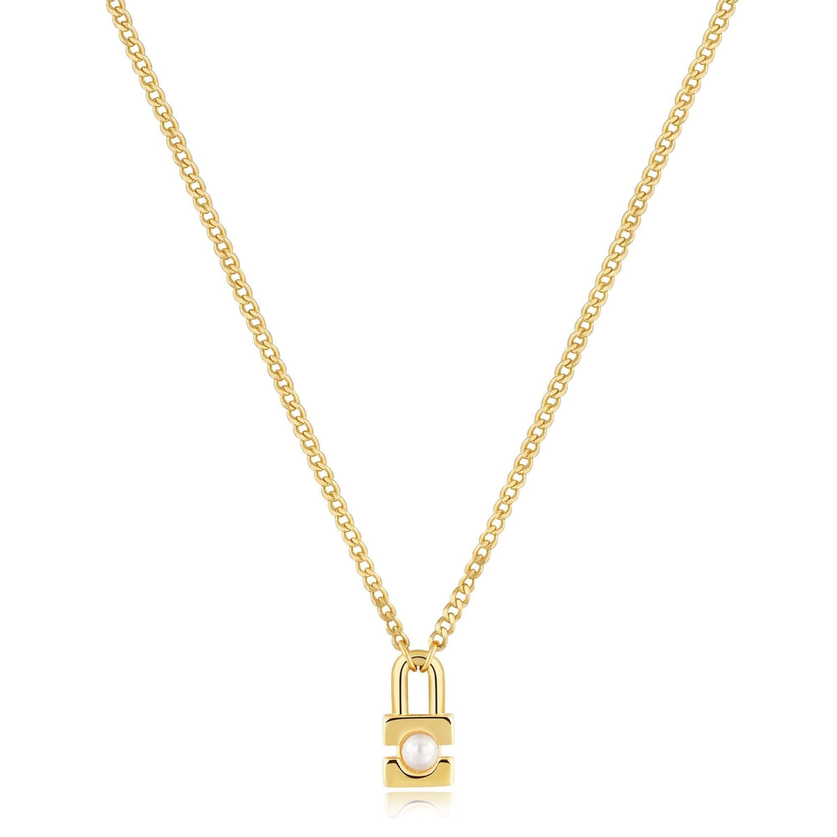 Ania Haie Gold Pearl Padlock Necklaces Necklaces Ania Haie 