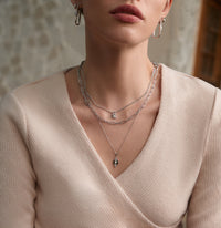 Ania Haie Silver Pearl Geometric Pendant Necklaces Necklaces Ania Haie 