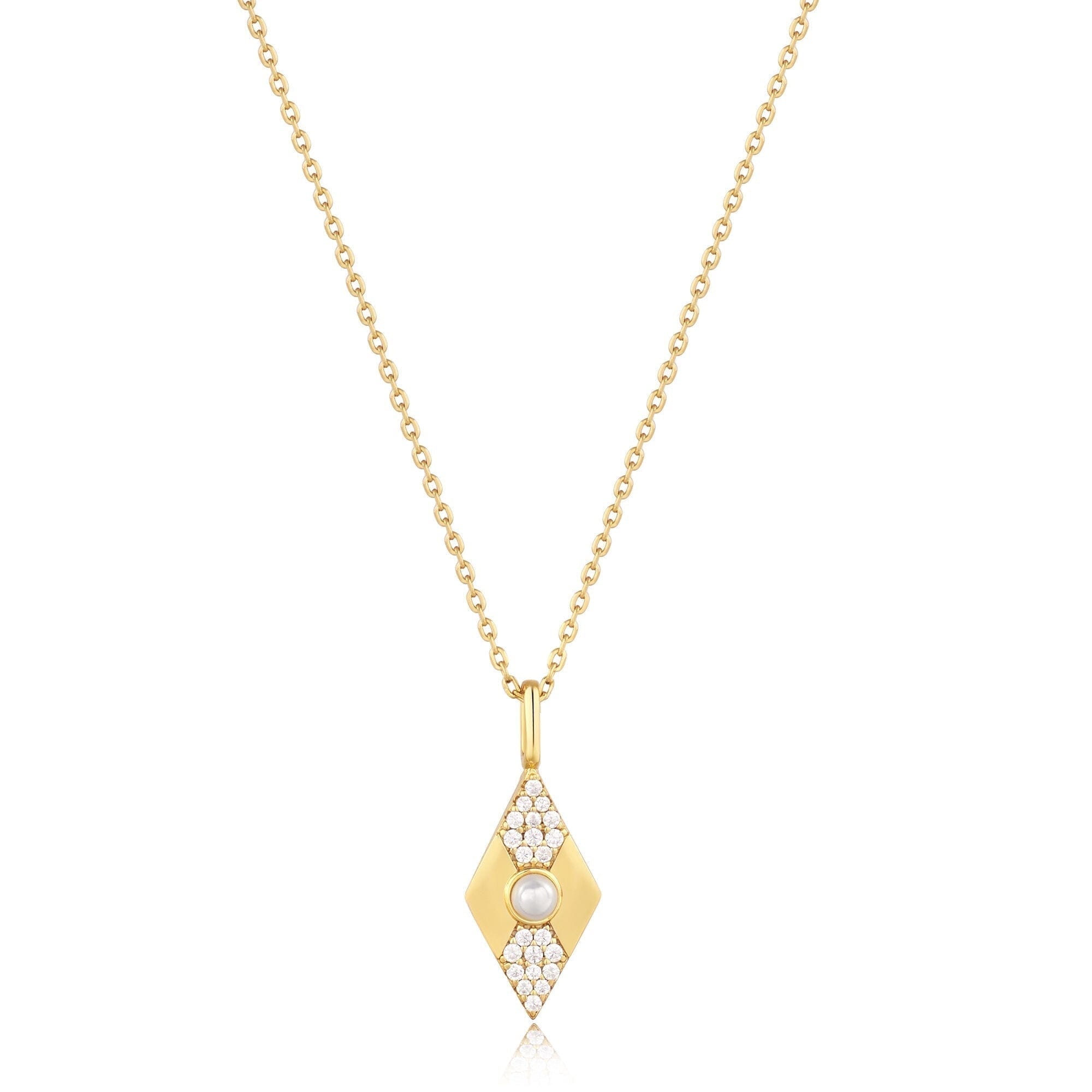 Ania Haie Gold Pearl Geometric Pendant Necklaces Necklaces Ania Haie 