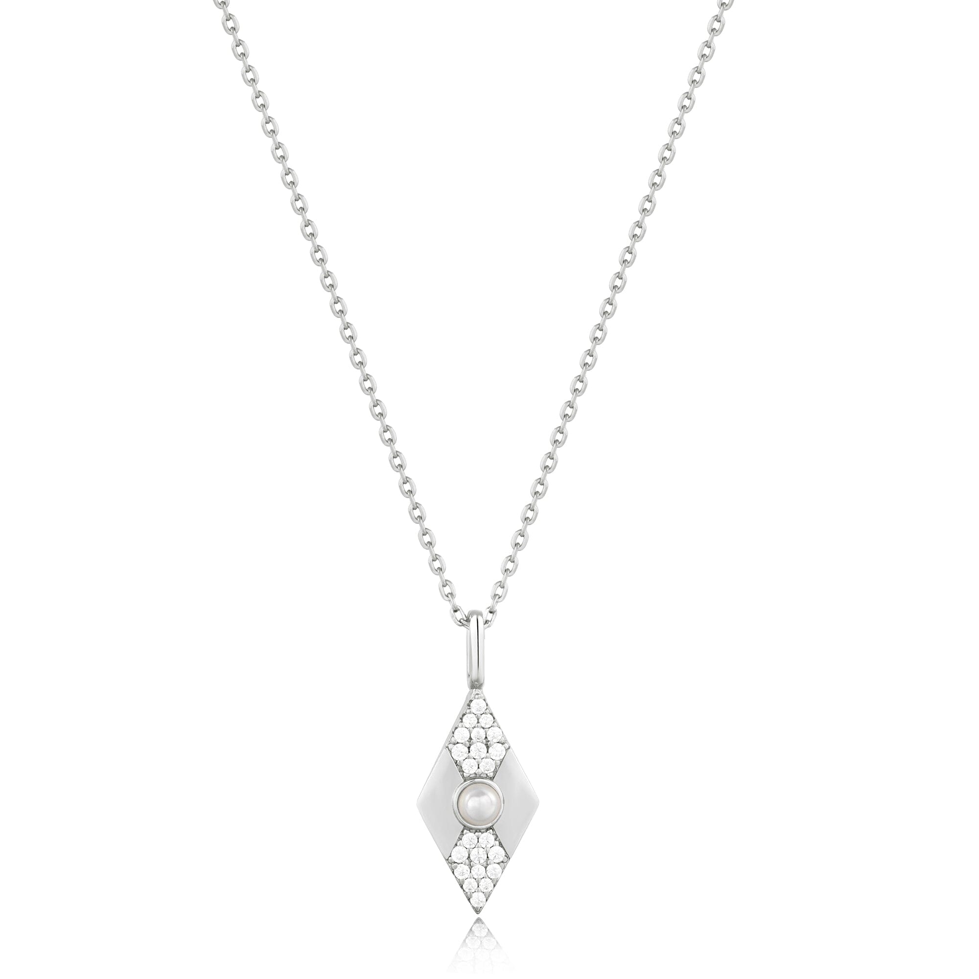 Ania Haie Silver Pearl Geometric Pendant Necklaces Necklaces Ania Haie 
