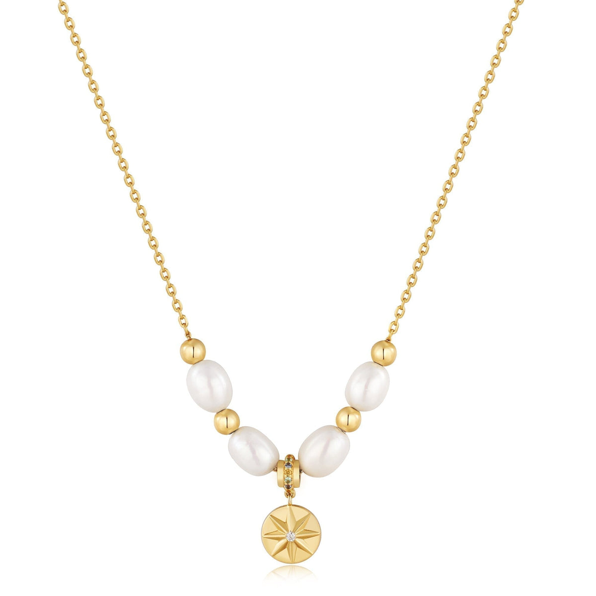 Ania Haie Gold Pearl Star Pendant Necklaces Necklaces Ania Haie 