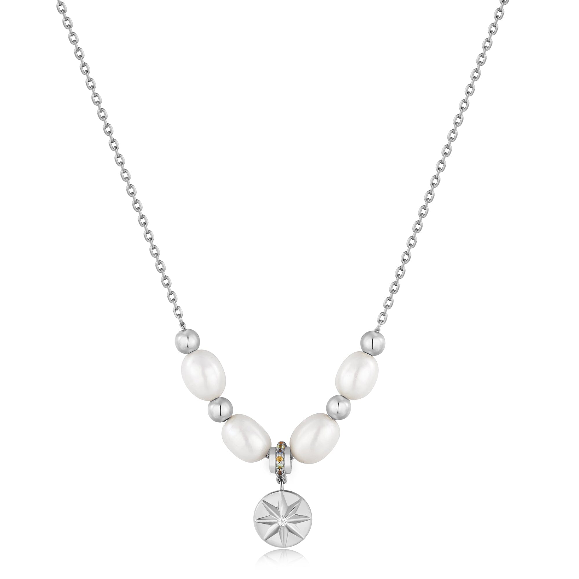 Ania Haie Silver Pearl Star Pendant Necklaces Necklaces Ania Haie 