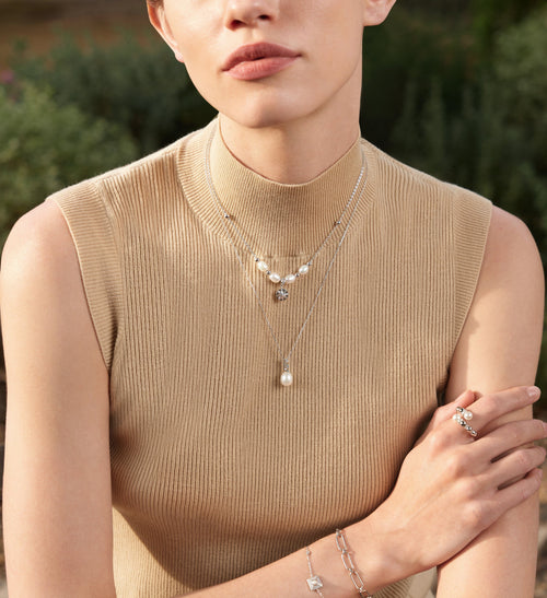 Ania Haie Silver Pearl Star Pendant Necklaces Necklaces Ania Haie 