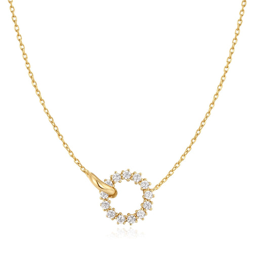 Ania Haie Gold Interlinked Circles Pave Necklace Necklaces Ania Haie 