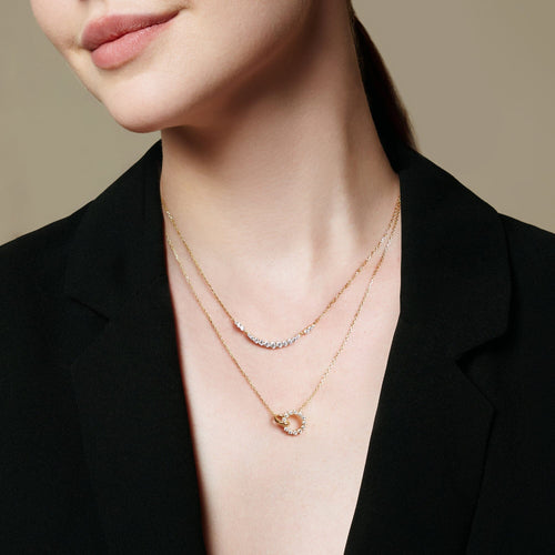Ania Haie Gold Interlinked Circles Pave Necklace Necklaces Ania Haie 