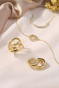 Ania Haie Gold Sparkle Double Huggies Earrings Ania Haie 