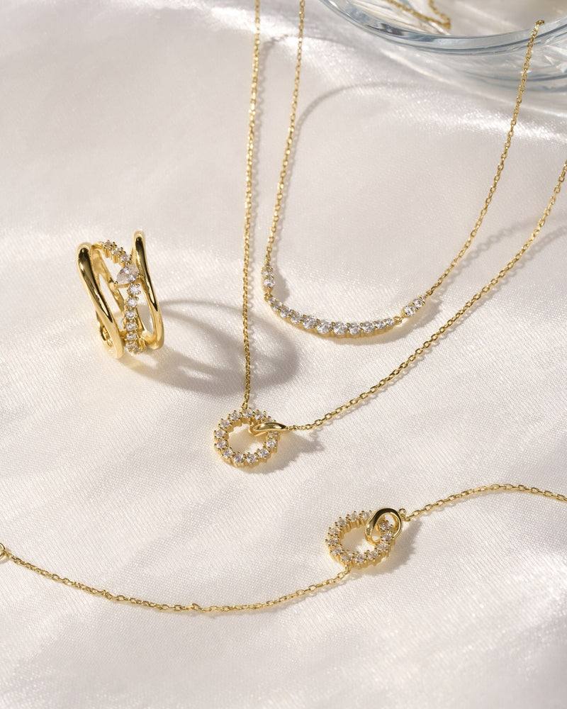 Ania Haie Gold Interlinked Circles Pave Bracelet Bracelets Ania Haie 