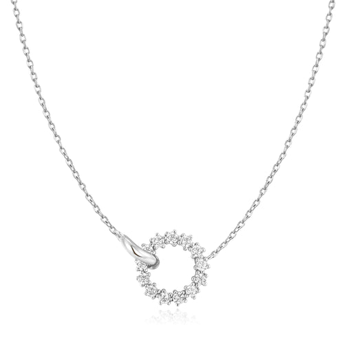 Ania Haie Silver Interlinked Circles Pave Necklace Necklaces Ania Haie 