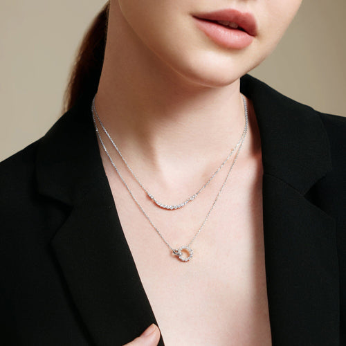 Ania Haie Silver Interlinked Circles Pave Necklace Necklaces Ania Haie 