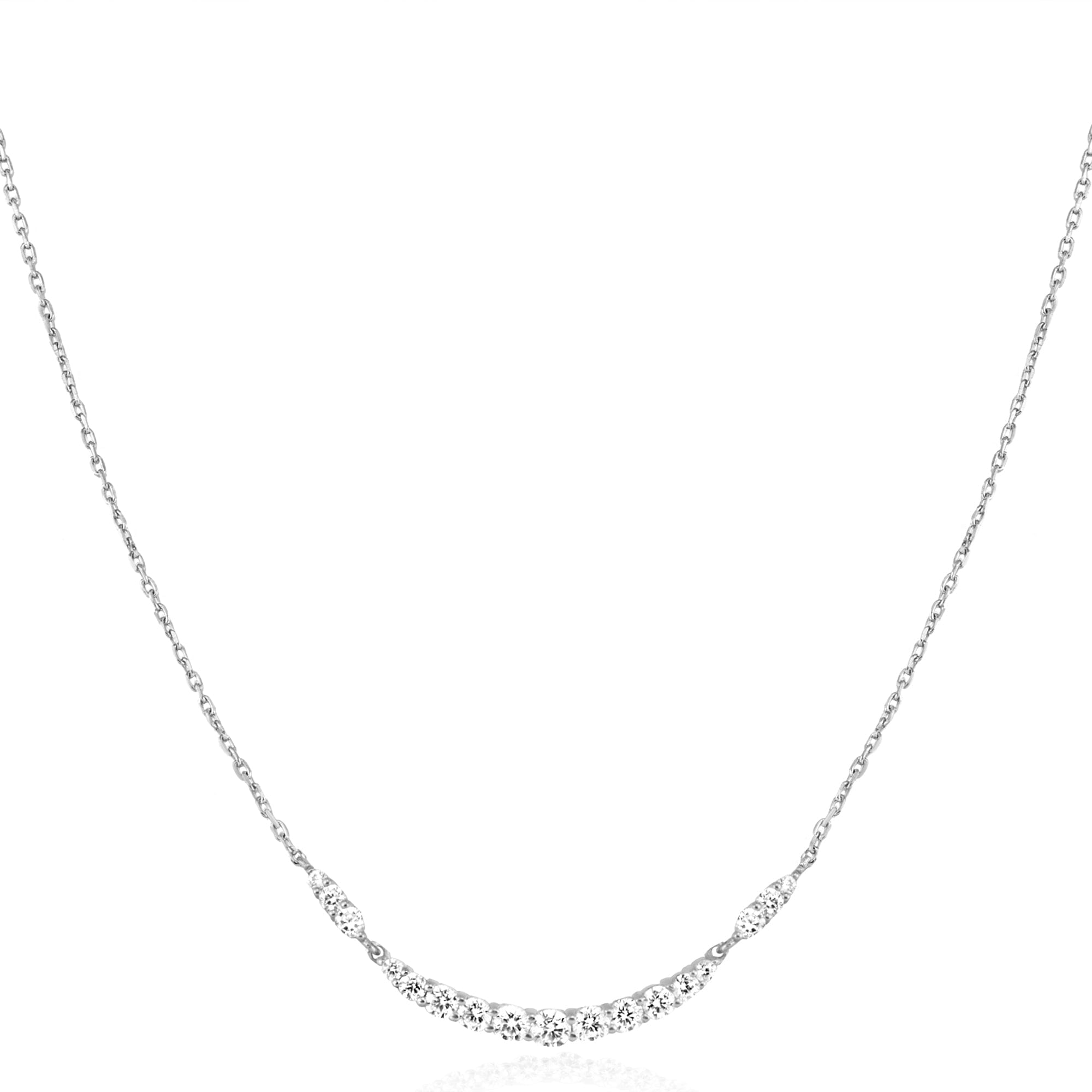 Ania Haie Silver Arc Pave Necklace Necklaces Ania Haie 