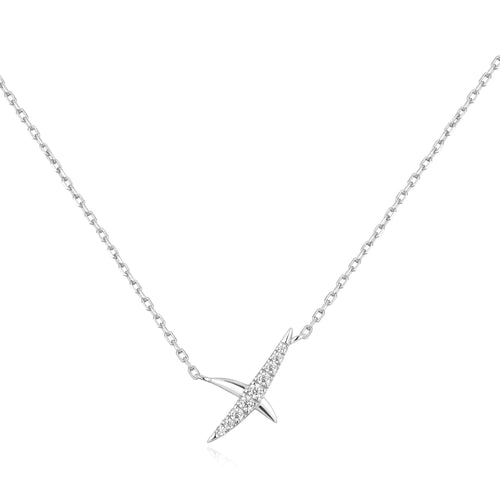 Ania Haie Silver Kiss Pave Necklace Necklaces Ania Haie 