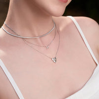 Ania Haie Silver Heart Kiss Pave Necklace Necklaces Ania Haie 