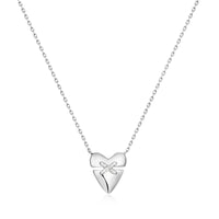 Ania Haie Silver Heart Kiss Pave Necklace Necklaces Ania Haie 