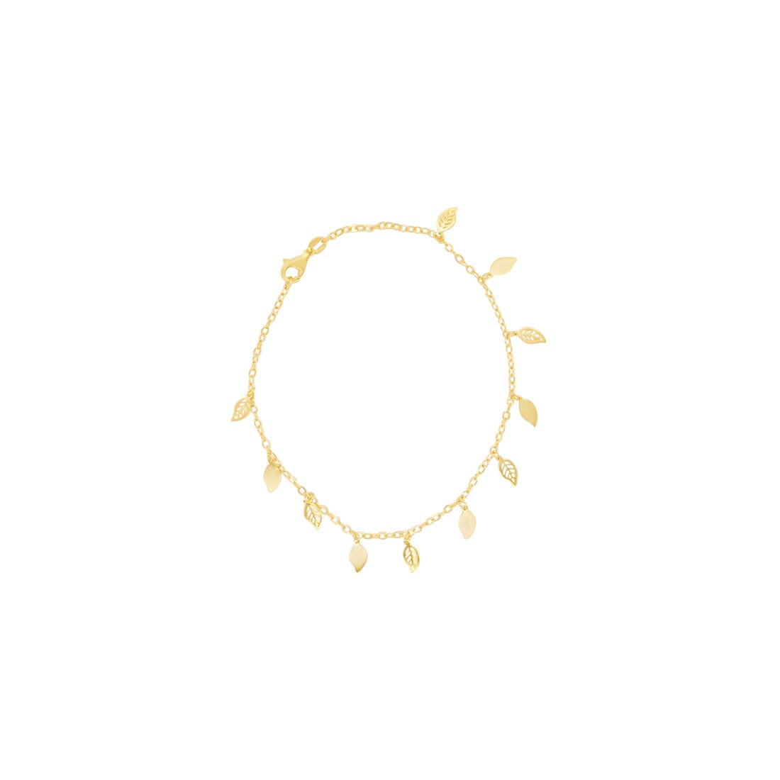 Athena 19cm Filigree Mix Leaf Bracelet in 9ct Yellow Gold Bracelets Bevilles 