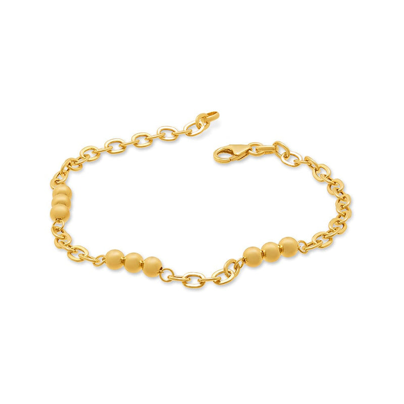 Serene Bead Chain Bracelet 19cm in 9ct Yellow Gold Bracelets Bevilles 