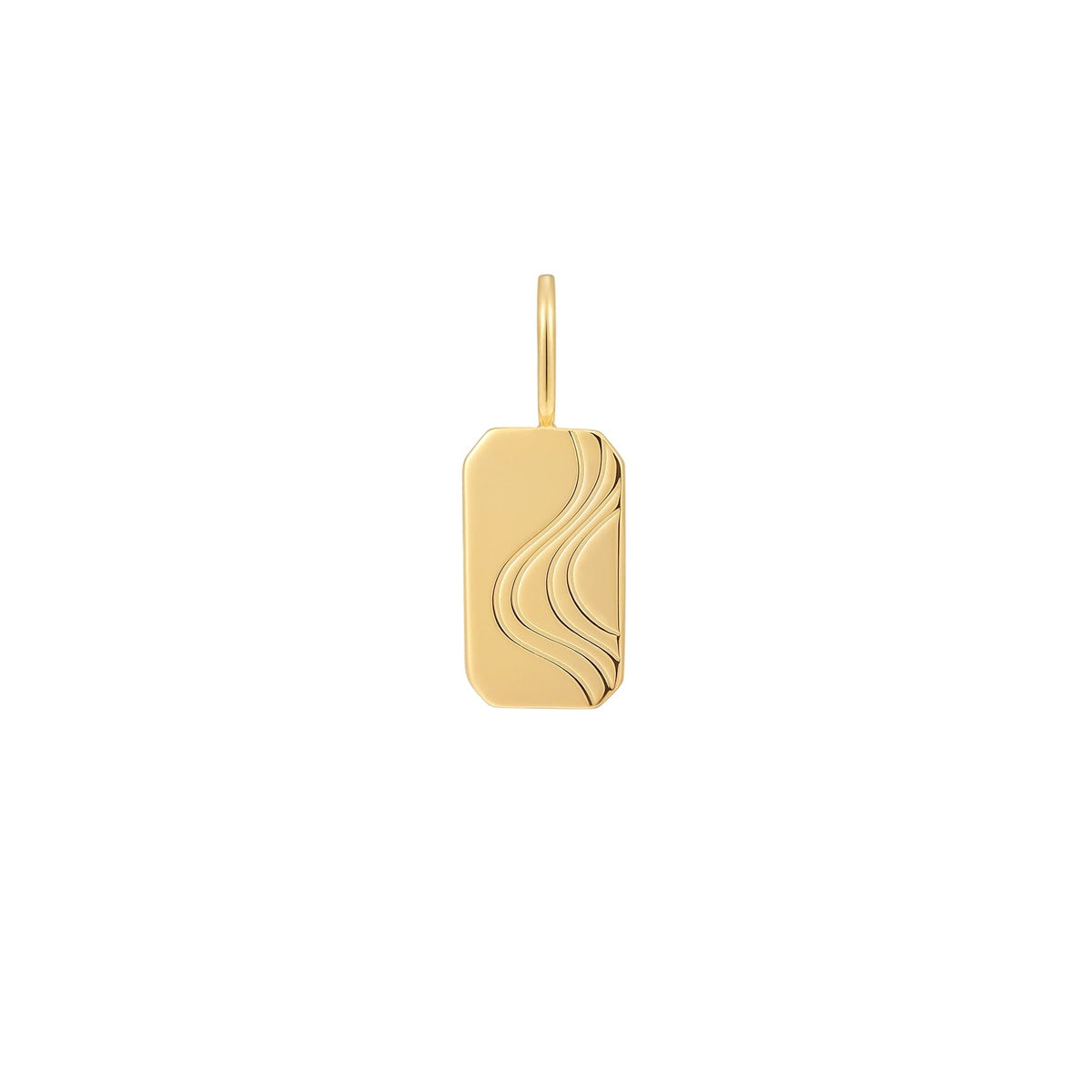 Ania Haie Gold Wave Tag Charm Charm Ania Haie 