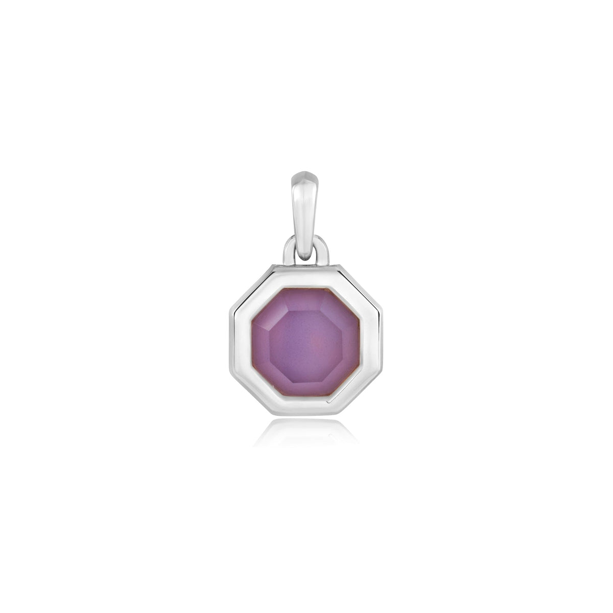 Ania Haie Silver Octagon Lilac Quartz Charm Pendant Charms Ania Haie 