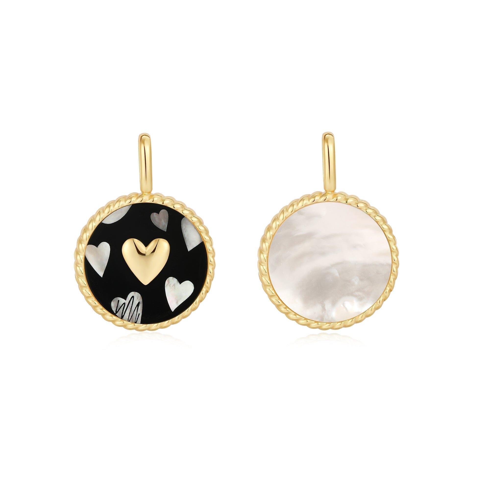 Ania Haie Gold Heart Enamel and Mother of Pearl Charm Pendant Charms Ania Haie 