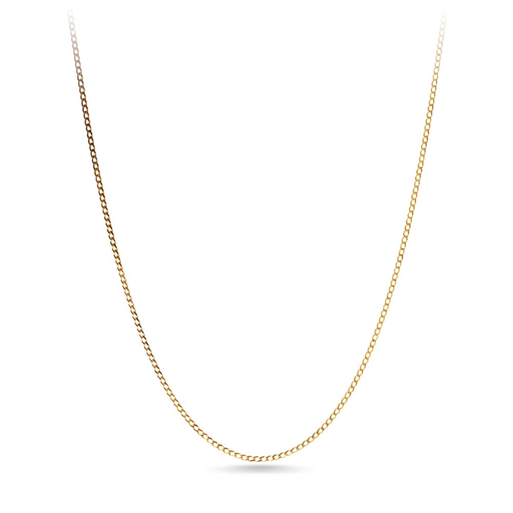 9ct Yellow Gold 55cm Long Curb Chain Necklace Necklaces Bevilles 