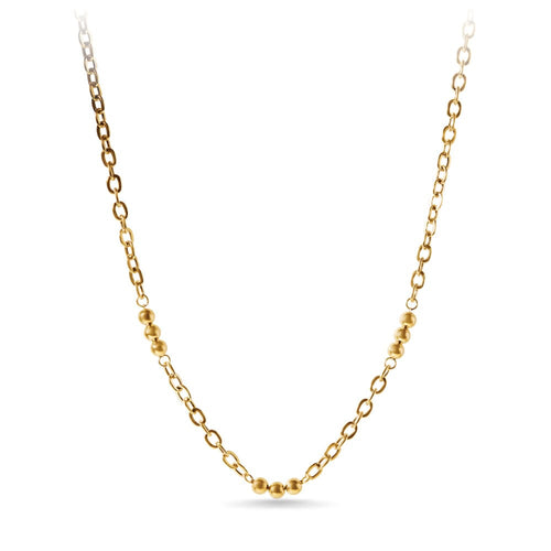 Serene Bead Chain Necklace 45cm in 9ct Yellow Gold Necklaces Bevilles 