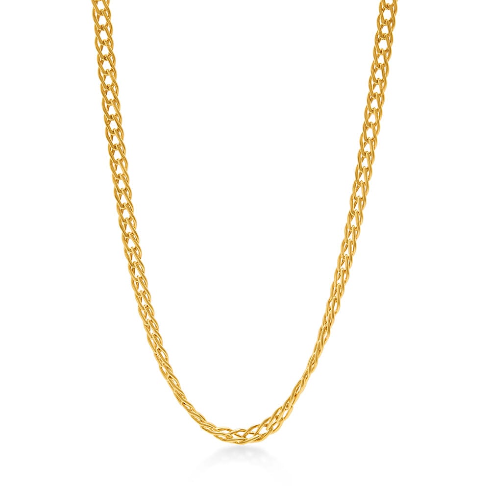 Wheat Chain Necklace 45cm in 9ct Yellow Gold Necklaces Bevilles 