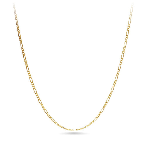 9ct Yellow Gold Figaro 3/1 Chain Necklace 45cm Necklaces Bevilles 