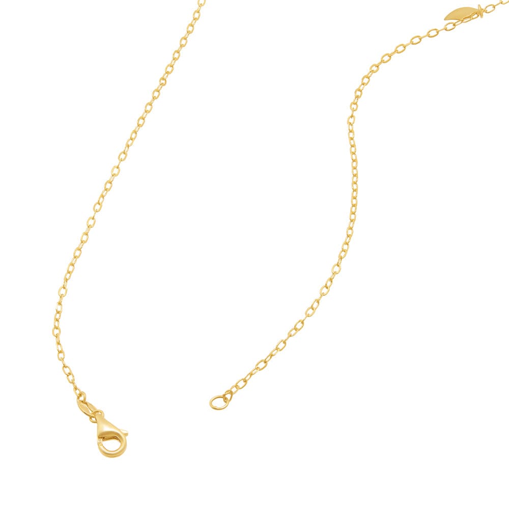 Athena Filigree Leaf Necklace in 9ct Yellow Gold Necklaces Bevilles 