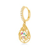 10mm Colourful Drop Hoop Earrings with Cubic Zirconia in 9ct Yellow Gold Earrings Bevilles 
