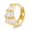 7.5mm Hoop Earrings with Cubic Zirconia in 9ct Yellow Gold Earrings Bevilles 