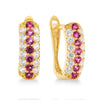 Multi Row Hoop Earrings with Cubic Zirconia in 9ct Yellow Gold Earrings Bevilles 