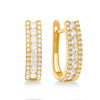 Three Row Hoop Earrings with Cubic Zirconia in 9ct Yellow Gold Earrings Bevilles 