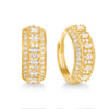 10mm Surround Hoop Earrings with Cubic Zirconia in 9ct Yellow Gold Earrings Bevilles 