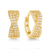 9mm Twist Hoop Earrings with Cubic Zirconia in 9ct Yellow Gold Earrings Bevilles 